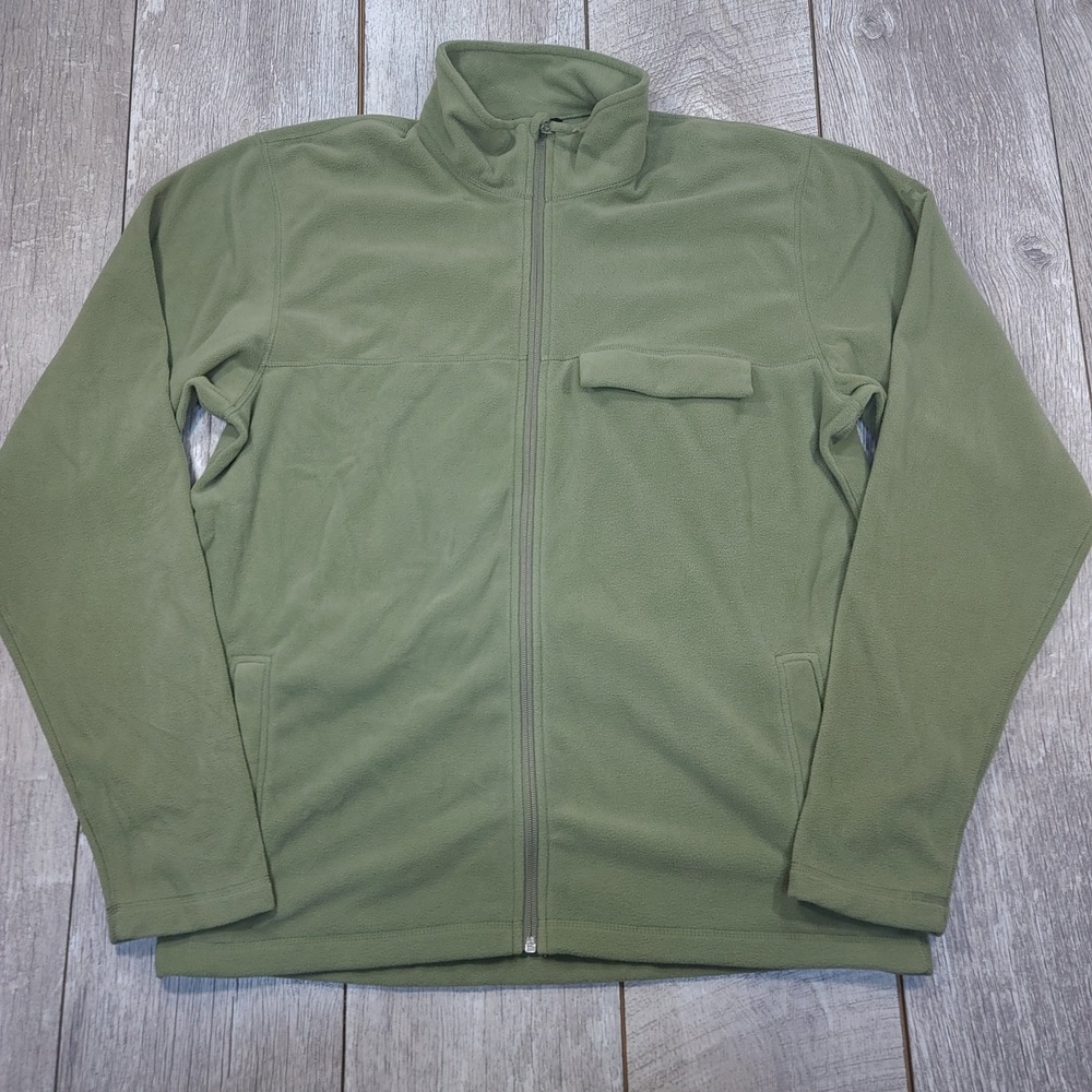 Helly Hansen Full Zip Fleece Jacket Mens XL Green Outdoor Mid Layer